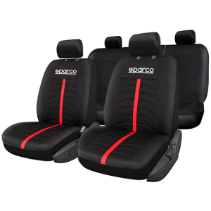 COBERTOR ASIENTOS NEGRO ROJO