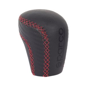 SPARCO POMO ROJO DE CARBON Y CUERO CON LOGOTIPO TERMOGRABADO