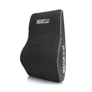 SPARCO SOPORTE LUMBAR NEGRO DE MALLA Y ESPUMA VISCOELÁSTICA