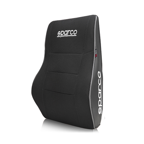 SPARCO SOPORTE LUMBAR NEGRO DE MALLA Y ESPUMA VISCOELÁSTICA