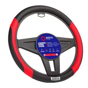 FORRO VOLANTE SPARCO NEGRO ROJO C PLACA